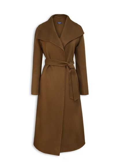 Max 100% Cashmere Wrap Long Coat Caramel