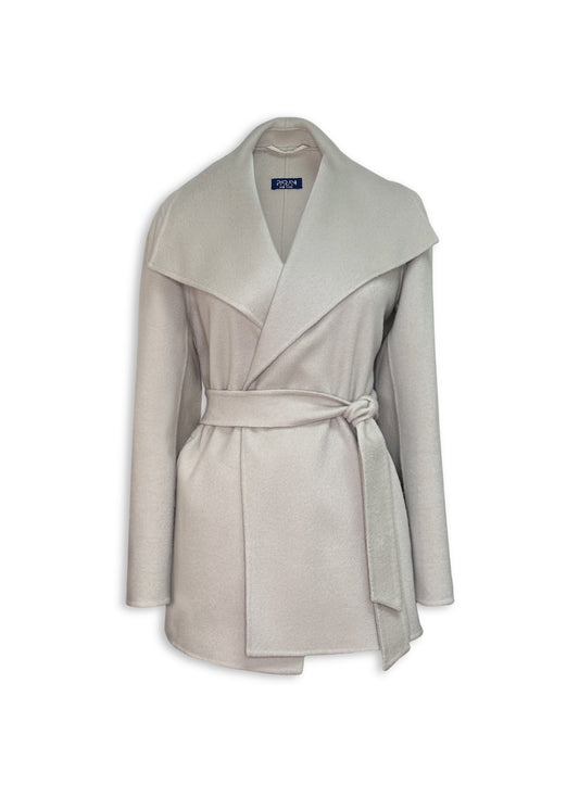 Lisa 100% Cashmere  Robe Half Coat Oatmeal